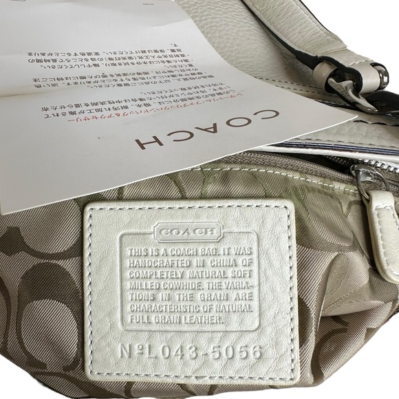 COACH Hampton Sand Beige Pebbled Leather Tassel Satchel Handbag 5031 - Picture 13 of 15